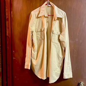 Yellow long sleeve vintage flannel